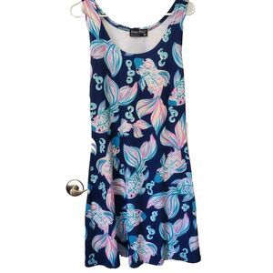 Tango Mango Blue Pink Koi Fish Tank Dress Stretch Medium Cover-up